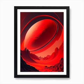 Red Giant Comic Space Space Art Print