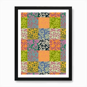 Patchwork Fabric Art Print