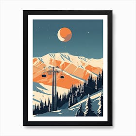 Snowbird Ski Resort   Utah, Usa, Ski Resort Illustration 2 Simple Style Art Print