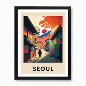 Seoul Rainbow Travel Poster Art Print