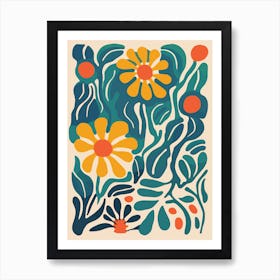 Flowers In A Garden Art Print