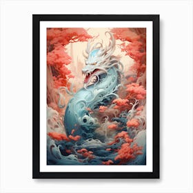 Dragon In The Water Art Print