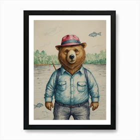 Bear Fishing Art Print