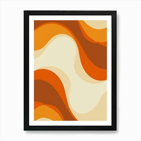 Orange Wavy Pattern Art Print