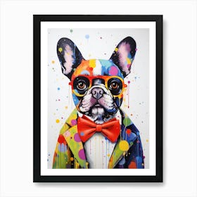 French Bulldog With Glasses Pop Art Inspired Art Print