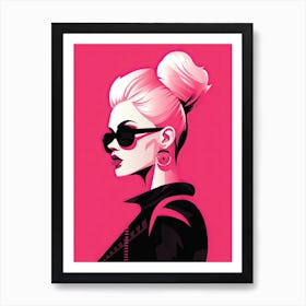 Punk Attitude in Minimalist Pink Art Print