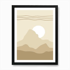 Beige Hill View Art Print