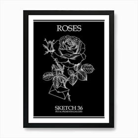 Roses Sketch 36 Poster Inverted Art Print