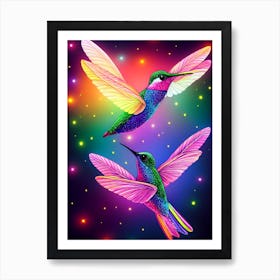 Neon Humminbird Art Print