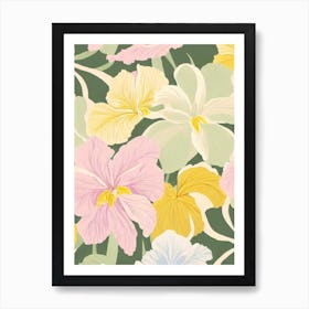 Iris Pastel Floral 1 Flower Art Print