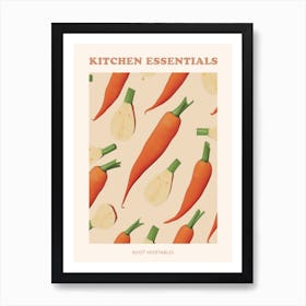 Root Vegetables Pattern Poster 3 Art Print