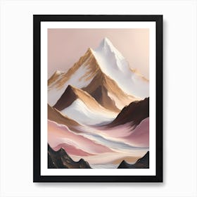 Pink Gold Mountain Landscape II Art Print