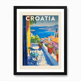 Split Croatia 4 Fauvist Painting Travel Poster Art Print