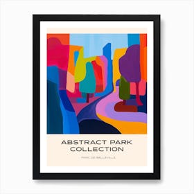 Abstract Park Collection Poster Parc De Belleville Paris France 2 Art Print