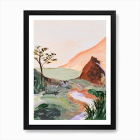 Sunkissed Mountain Travel Landscape Sunset Art Print