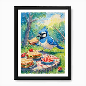 Blue Jay Picnic 2 Art Print