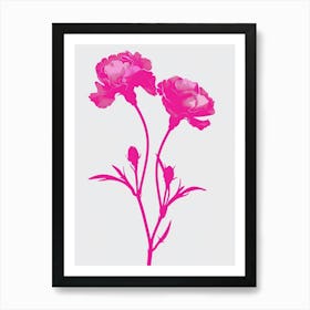 Hot Pink Carnations 3 Art Print