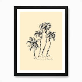 Coastal Palm Tree Poster, Tropical Wall Art, Ocean Beach Home Decor, Gift For Her, Summer Vibes Art Print