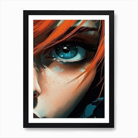 Girl With Red Hair art eye Art Print