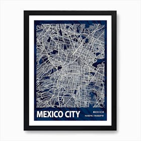 Mexico City Crocus Marble Map Art Print