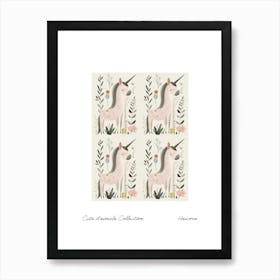 Cute Animals Collection Unicorn 1 Art Print