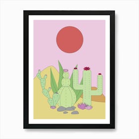 Cactus In The Succulent Desert Sahara Art Print