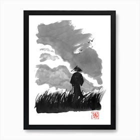 Samurai In The Prairy Art Print