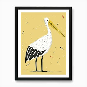 Yellow Stork Art Print