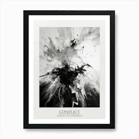 Conflict Abstract Black And White 1 Poster Art Print