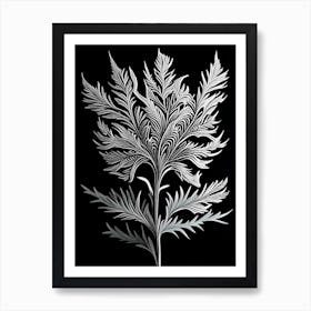 Artemisia Leaf Linocut Art Print