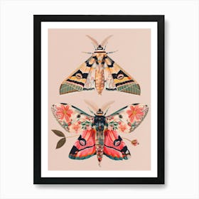 Luminous Butterflies William Morris Style 5 Art Print