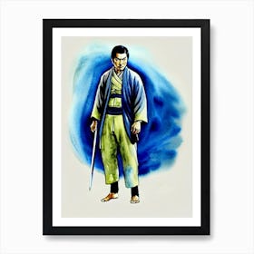 Toshirô Mifune In Yojimbo Watercolor Art Print