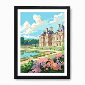 Palace Of Fontainebleau Gardens France Illustration 1  Art Print