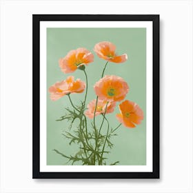 Marigold Flowers Acrylic Painting In Pastel Colours 10 Art Print