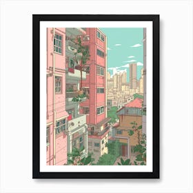 Hong Kong Travel Illustration 2 Art Print