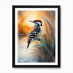 Woodpecker Watercolor Art Print