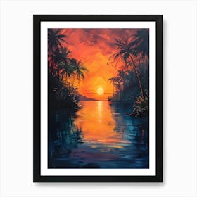 Sunset At The Beach 19 Art Print