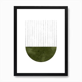 Olive green geometric 1 Art Print