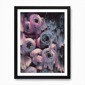 Floral Glitches Art Print