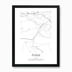 Freital,Germany Minimalist Map Art Print