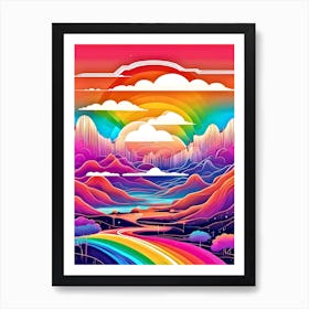 Rainbow Landscape 1 Art Print