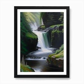 Pistyll Rhaeadr, United Kingdom Peaceful Oil Art  (1) Art Print