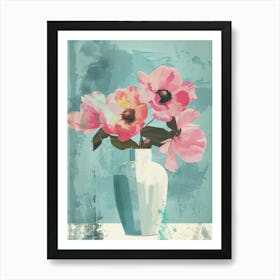 Pink Flowers In A Vase 13 Art Print