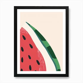 Watermelon Close Up Illustration 3 Art Print