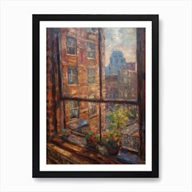 Window View Of Toronto Canada Impressionism Style 1 Art Print