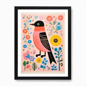 Pink Scandi Chimney Swift 2 Art Print