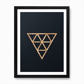 Abstract Geometric Gold Glyph on Dark Teal n.0474 Art Print