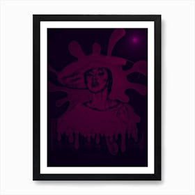 Abstract Purple Portrait of a Woman Art Print