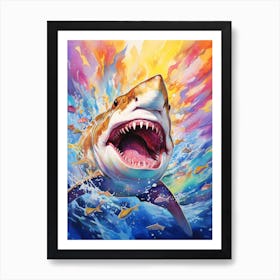  A Lemon Shark Vibrant Paint Splash 6 Art Print
