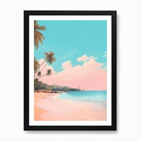 Jolly Beach Antigua Turquoise And Pink Tones 2 Art Print